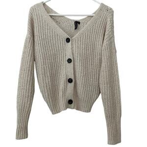 Moon and Madison Crop knit cardigan sweater V Neck slouchy grunge Cottagecore S